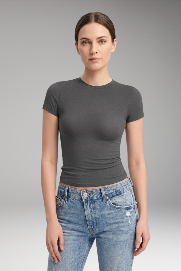 Women’s T-Shirt with Round Neck and Fitted Cut