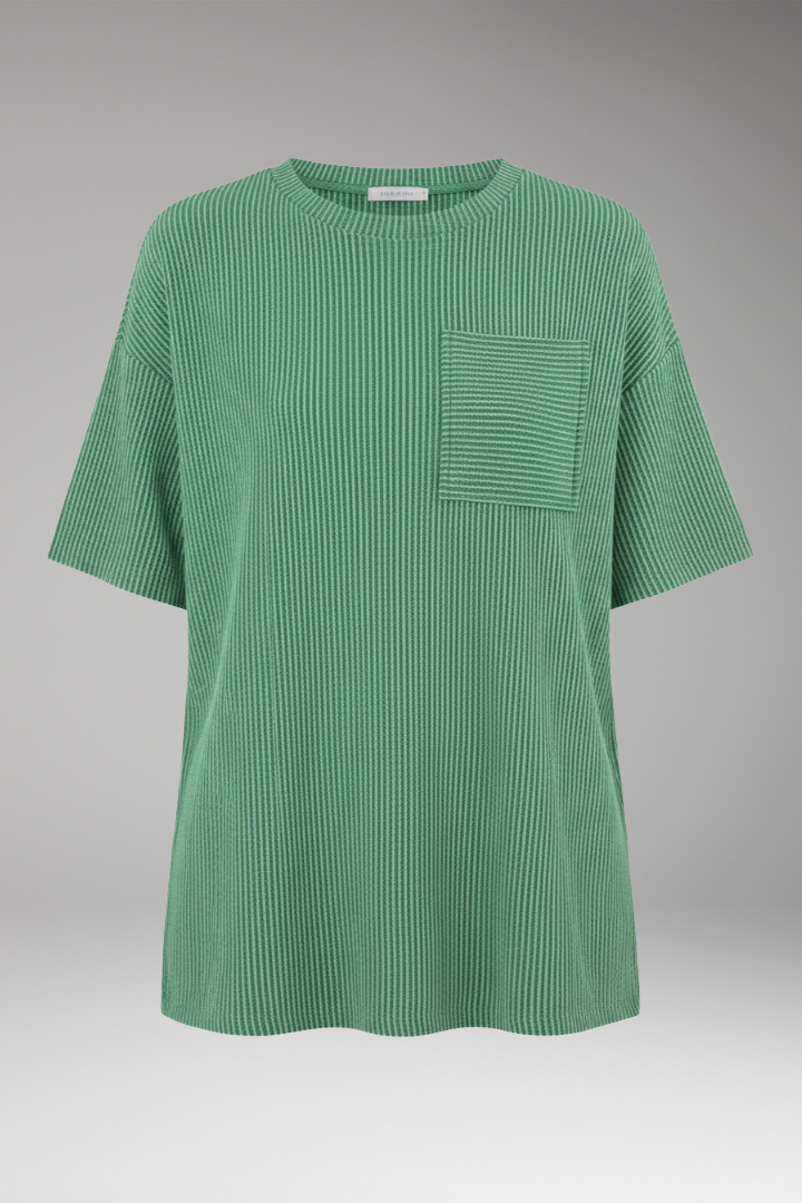 Women’s T‑Shirt with Stripes and Chest Pocket