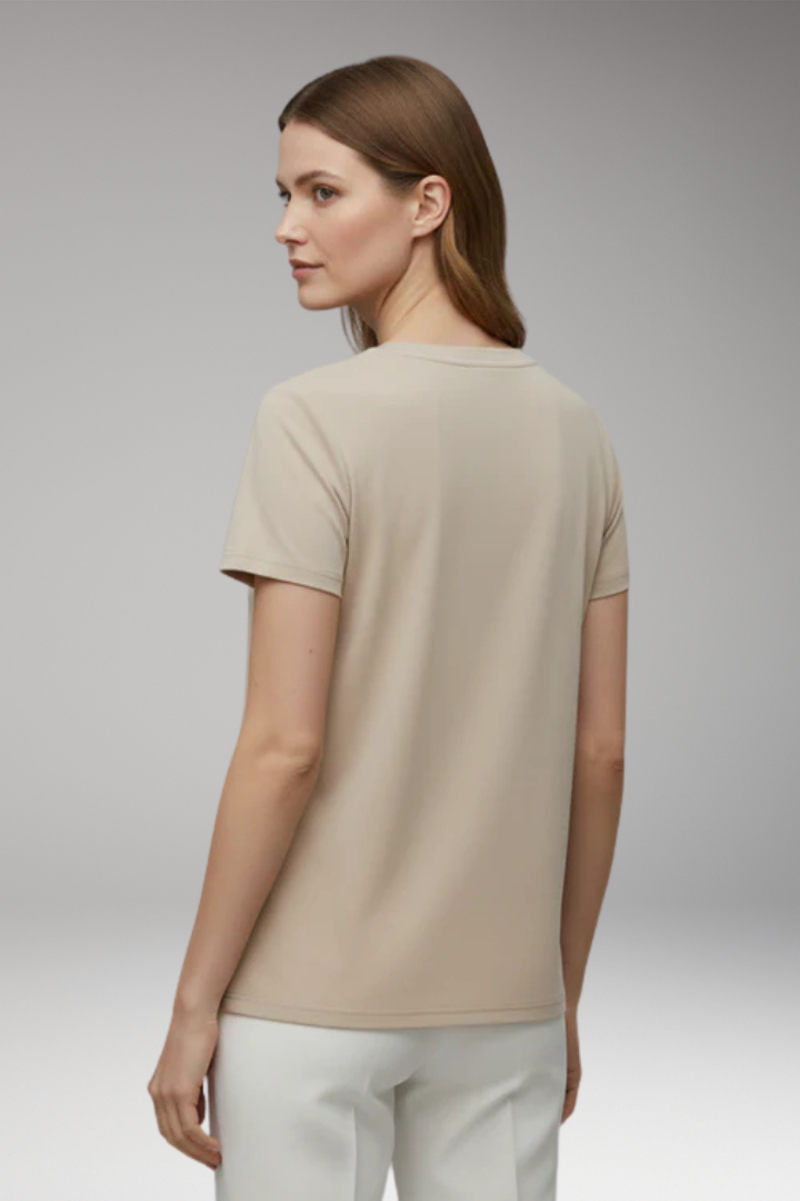 Women’s V‑Neck T‑Shirt with Decorative Seams