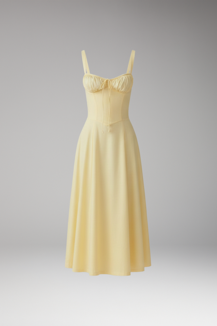 Women's Tailored Dress with Emphasised Waist and Classic Cut