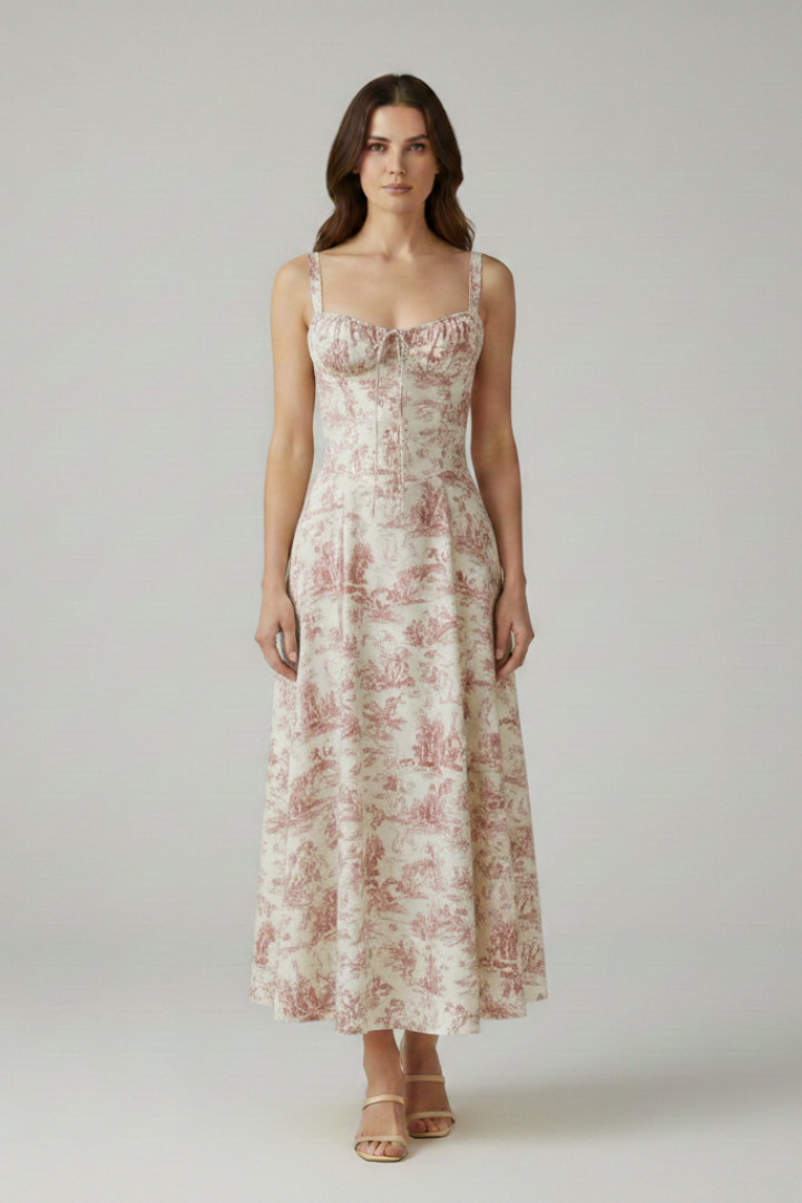 Women's Tailored Dress with Emphasised Waist and Classic Cut