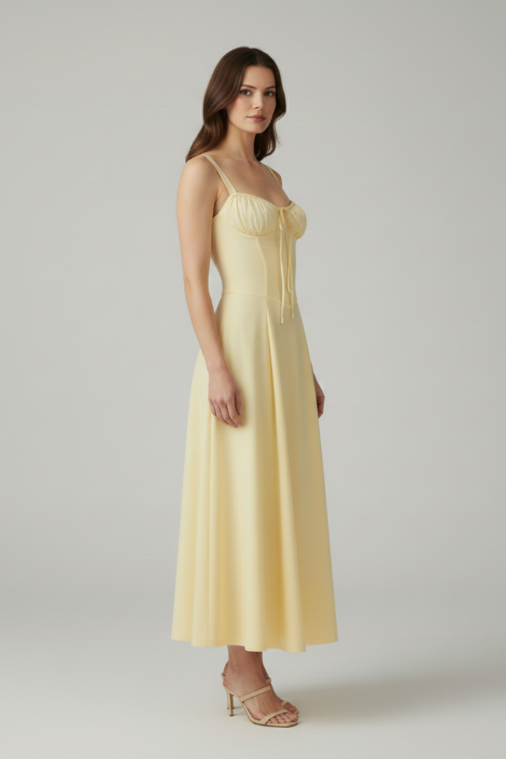 Women's Tailored Dress with Emphasised Waist and Classic Cut