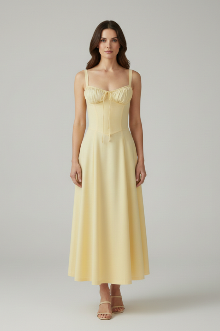 Women's Tailored Dress with Emphasised Waist and Classic Cut