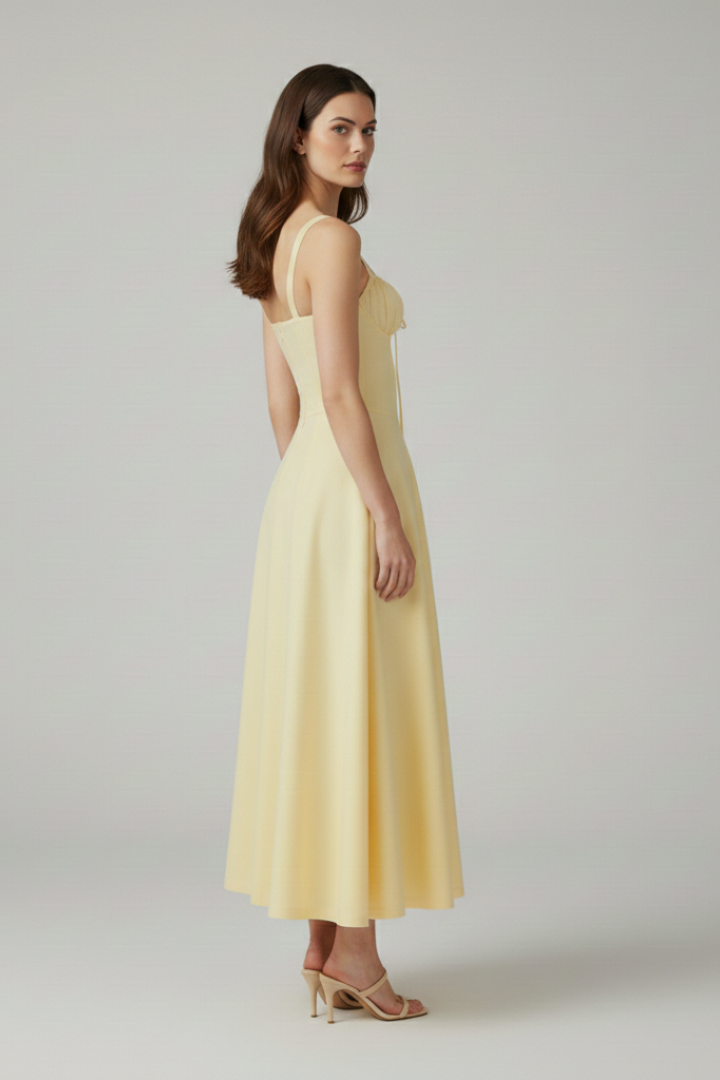 Women's Tailored Dress with Emphasised Waist and Classic Cut