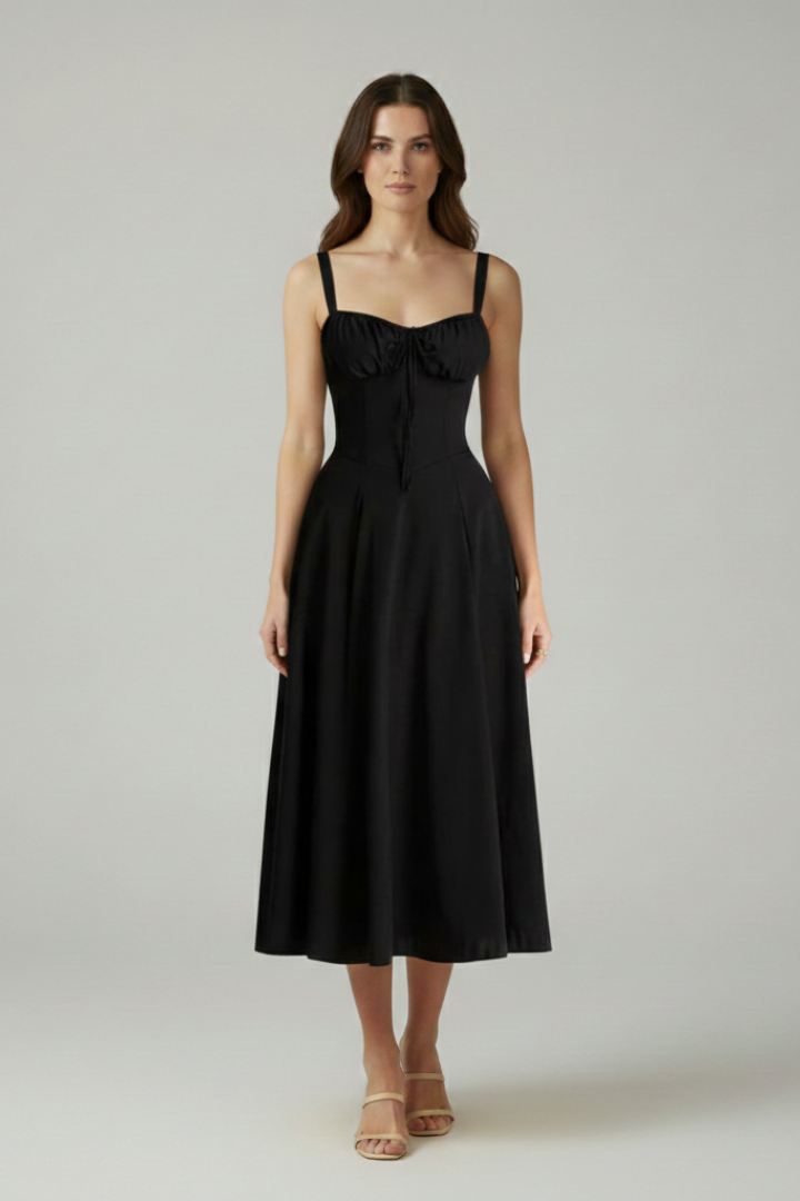 Women's Tailored Dress with Emphasised Waist and Classic Cut
