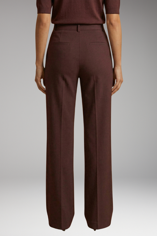Women's Tailored Trousers with High Waist and Stretch Fabric