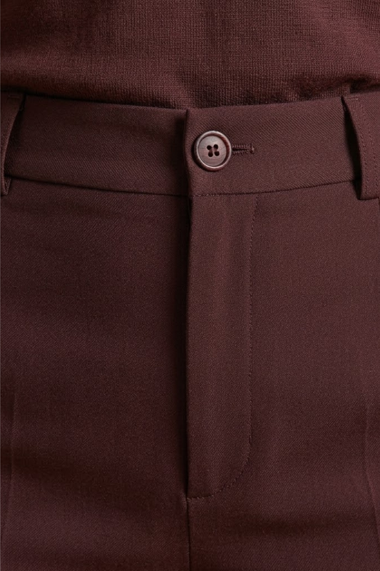 Women's Tailored Trousers with High Waist and Stretch Fabric