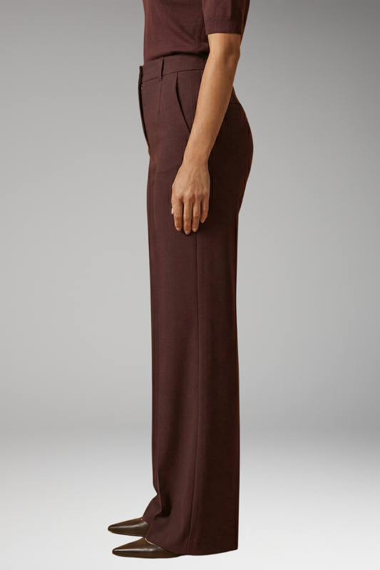 Women's Tailored Trousers with High Waist and Stretch Fabric