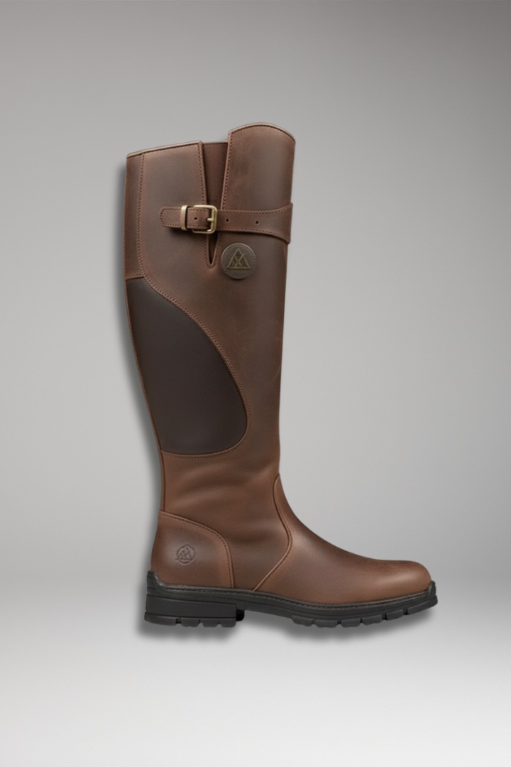 Women’s Tall Boots with Buckle Detail and Textured Sole
