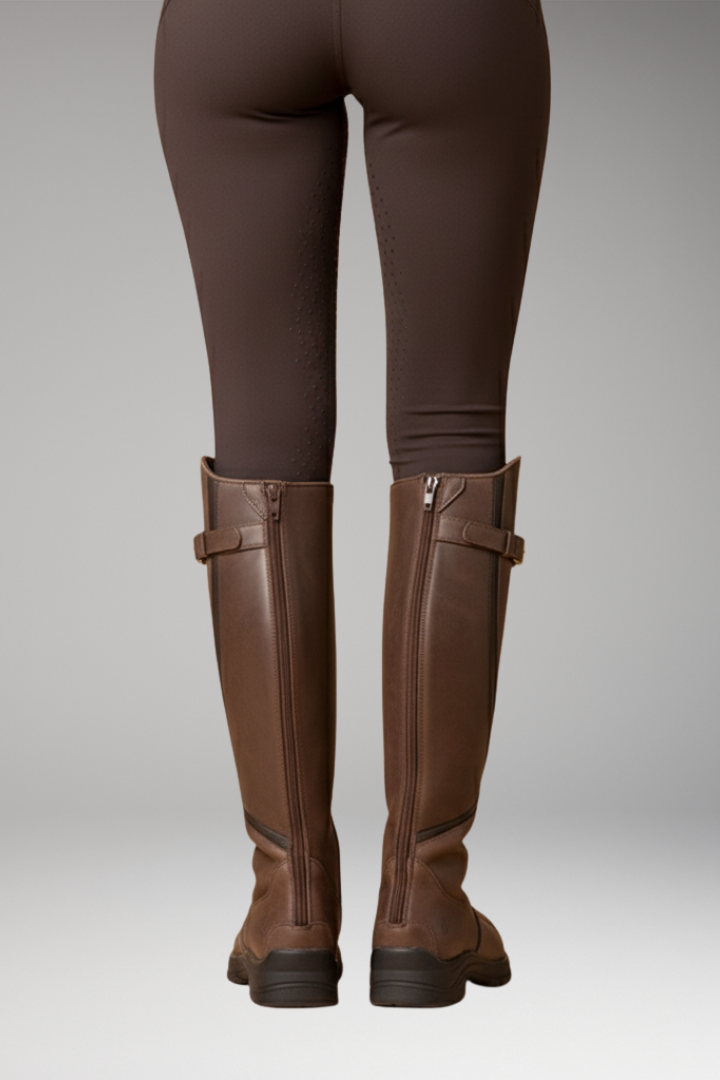 Women’s Tall Boots with Buckle Detail and Textured Sole