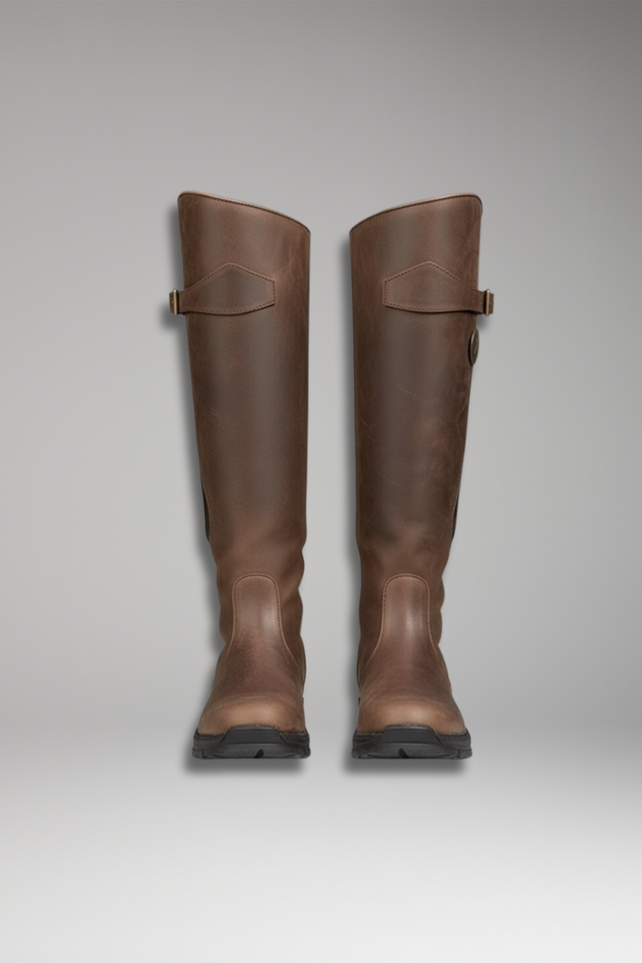 Women’s Tall Boots with Buckle Detail and Textured Sole