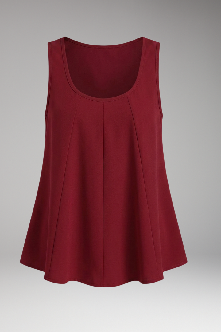 Women's Tank Top with Round Neck and Flared Hem