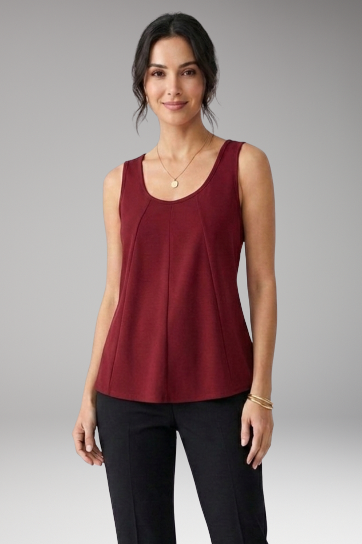 Women's Tank Top with Round Neck and Flared Hem