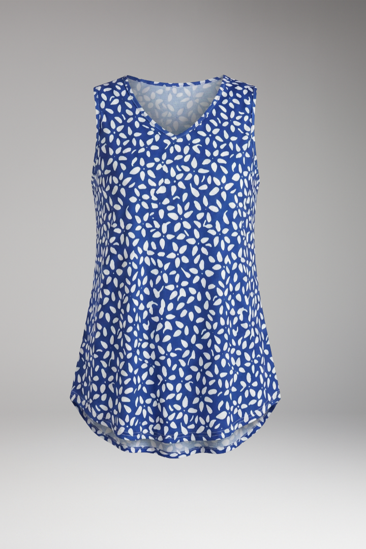 Women’s Tank Top with V-Neck and Floral Print