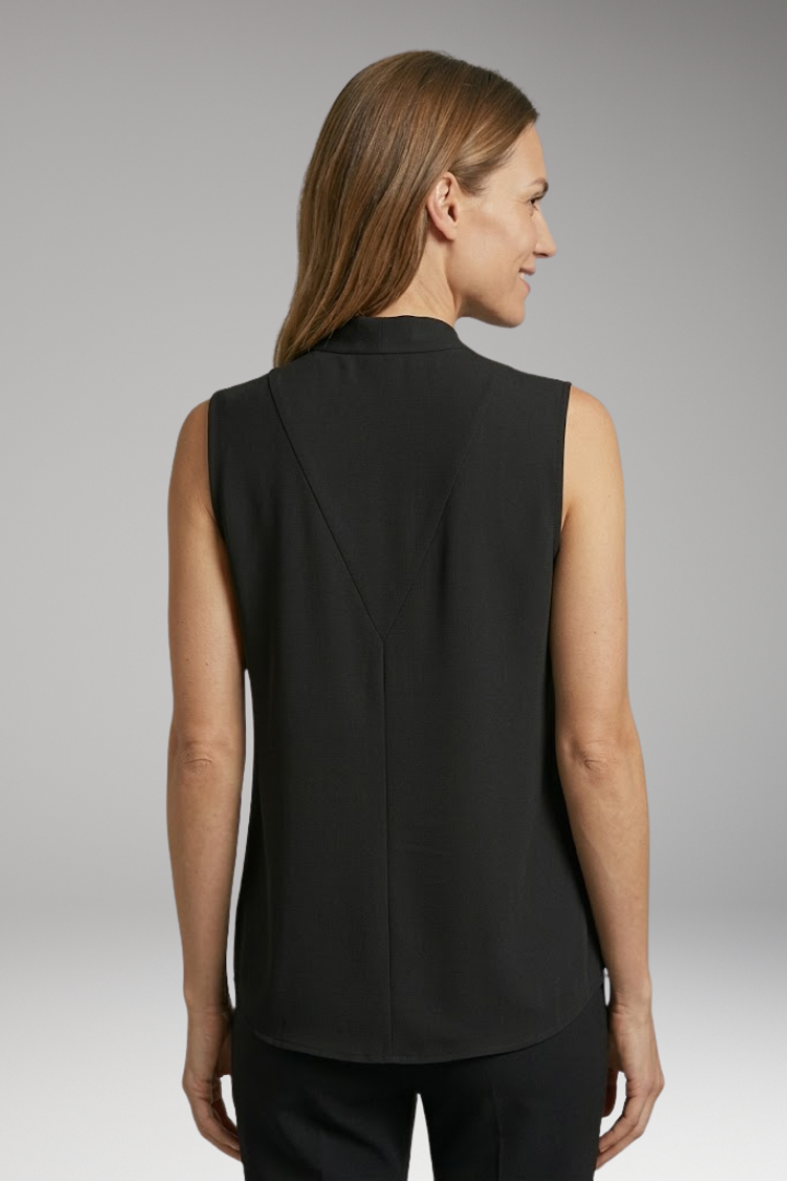 Women's Tank Top with V Neckline and Pleated Front