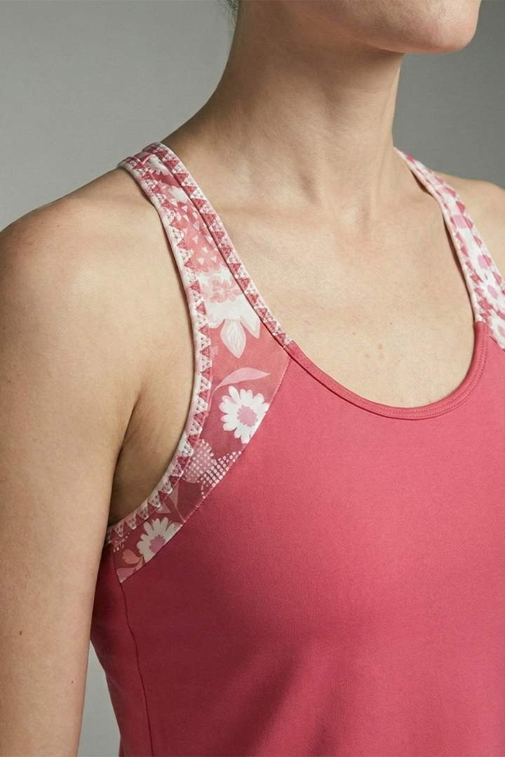 Women’s Tankini Set with Racerback and Floral Print