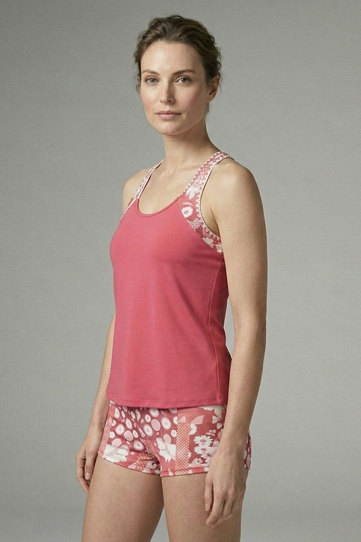 Women’s Tankini Set with Racerback and Floral Print