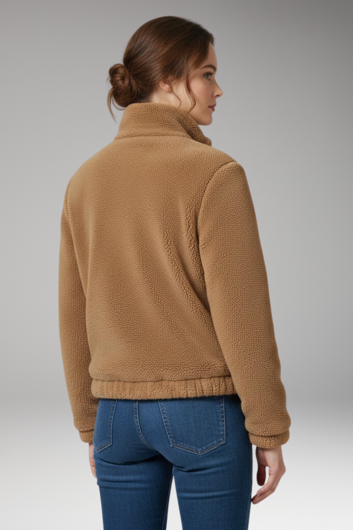 Women’s Teddy Bomber Jacket with Front Zip