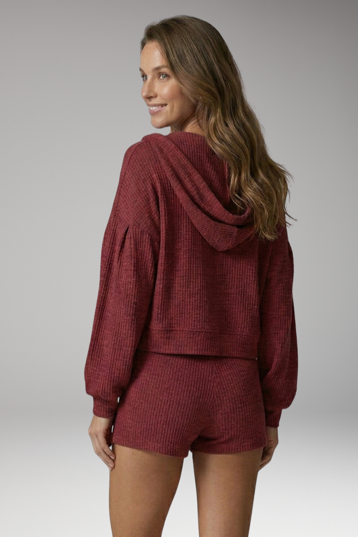 Women's Three Piece Set with Hoodie and Shorts