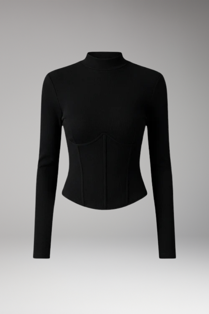Women’s Top with High Neck and Long Sleeves