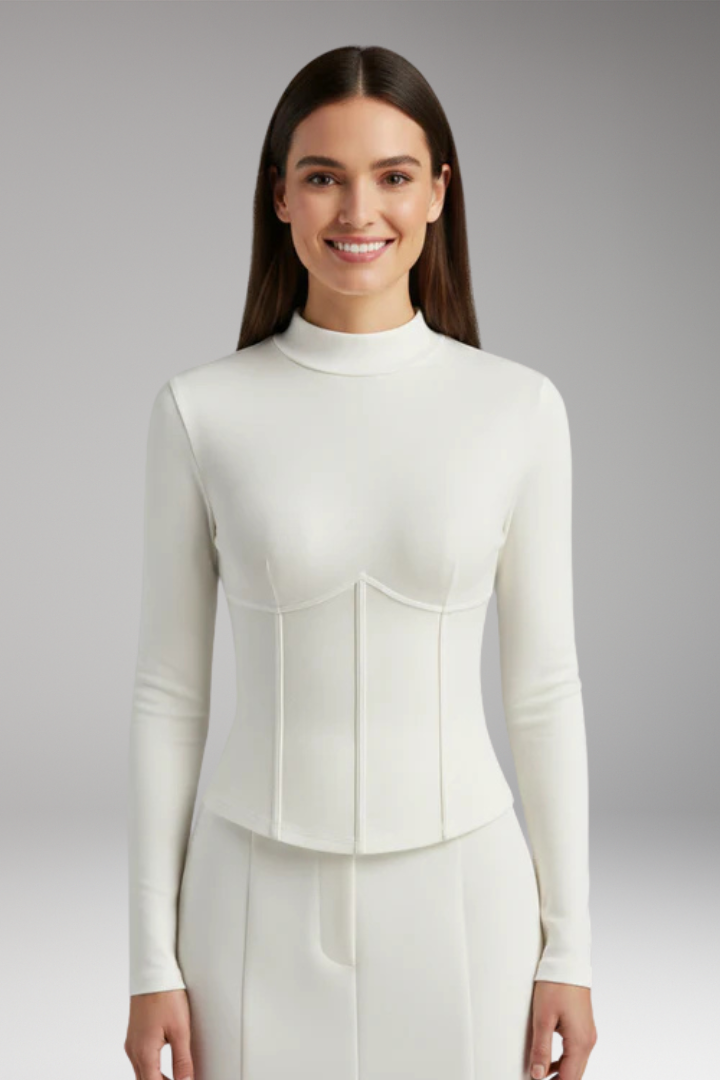 Women’s Top with High Neck and Long Sleeves