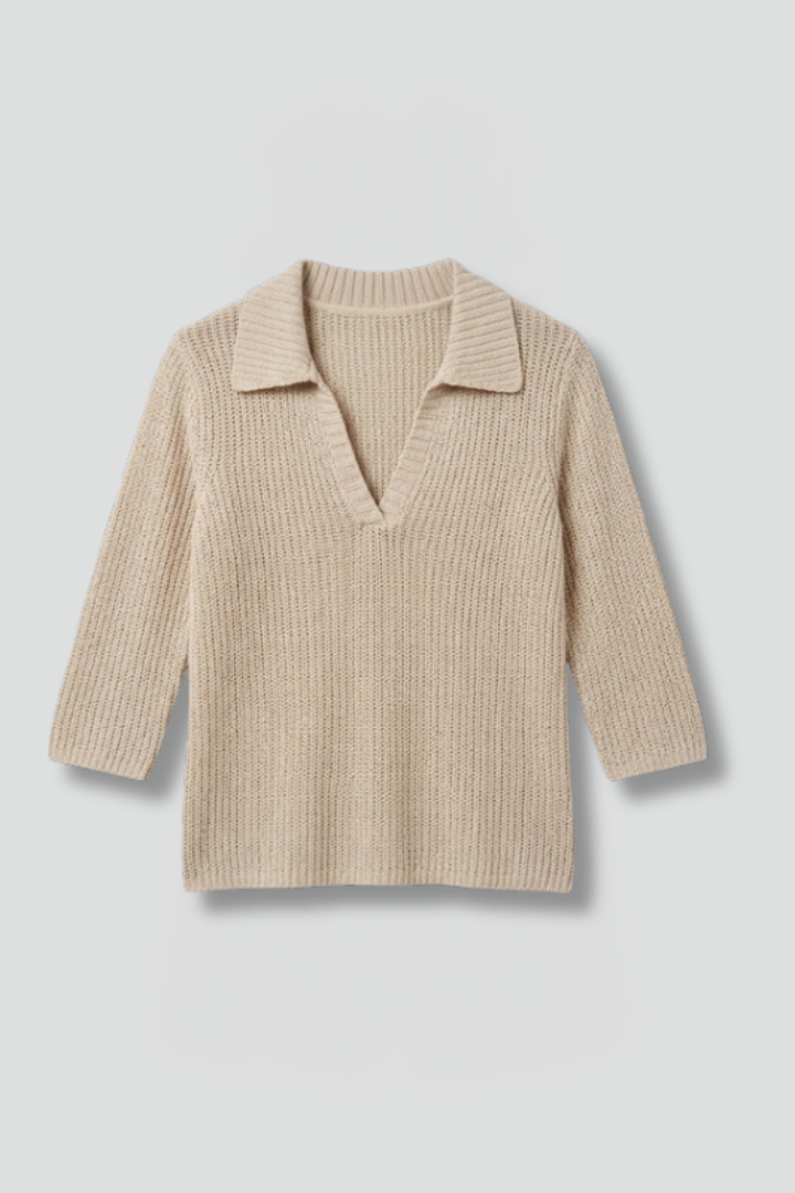 Women’s Top with Open Neck and Three Quarter Sleeves