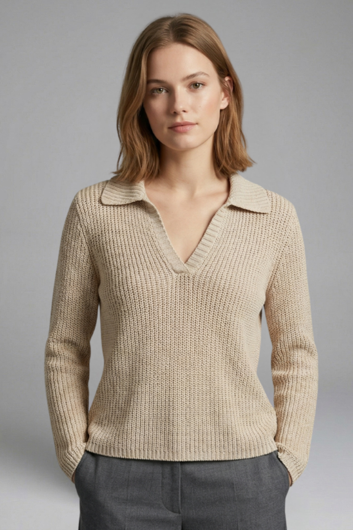 Women’s Top with Open Neck and Three Quarter Sleeves