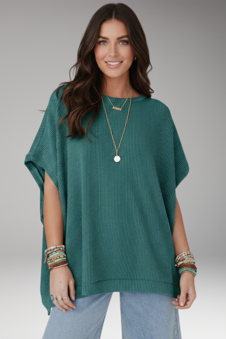 Women’s Top with Round Neck and Short Sleeves