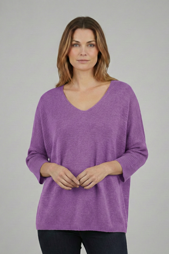 Women’s Top with V-Neck and Loose Fit