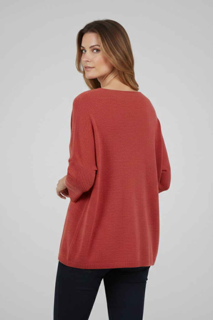 Women’s Top with V-Neck and Loose Fit