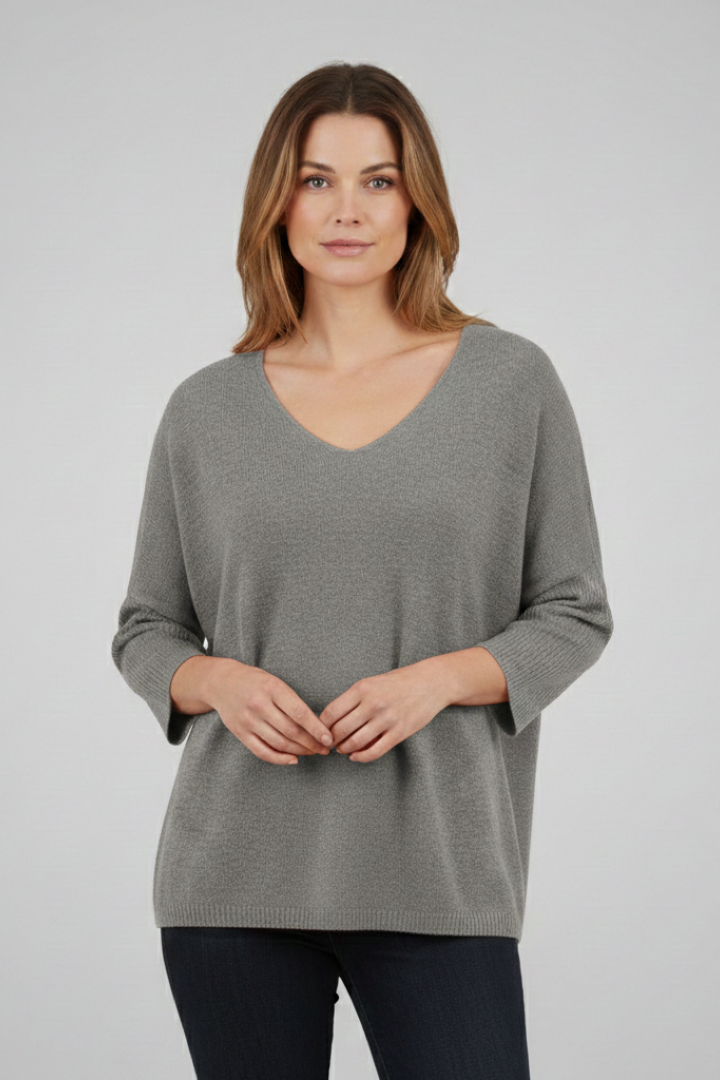 Women’s Top with V-Neck and Loose Fit
