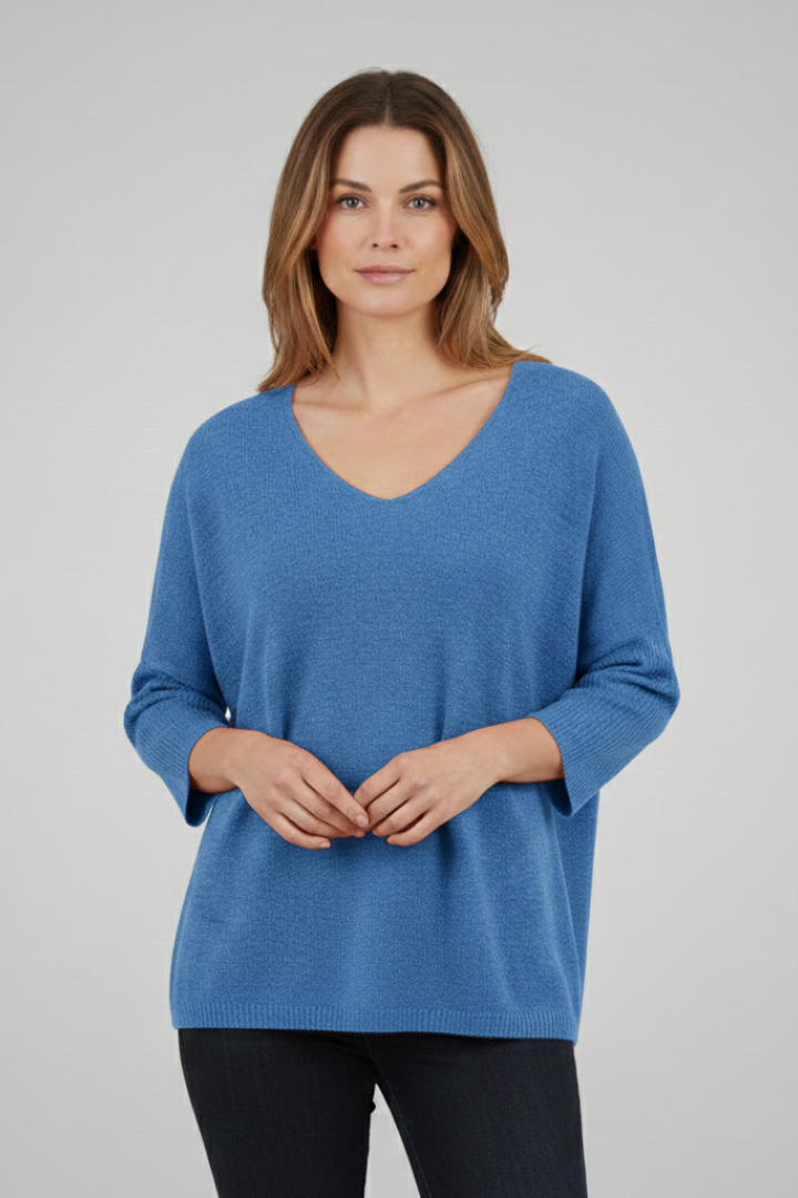 Women’s Top with V-Neck and Loose Fit