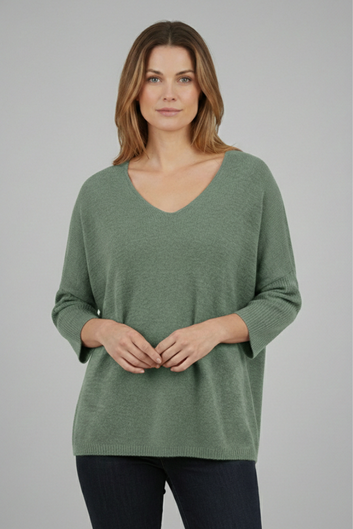 Women’s Top with V-Neck and Loose Fit