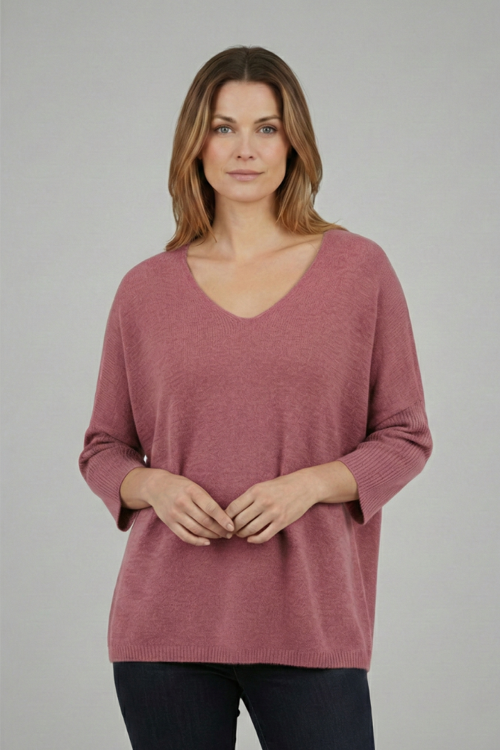 Women’s Top with V-Neck and Loose Fit