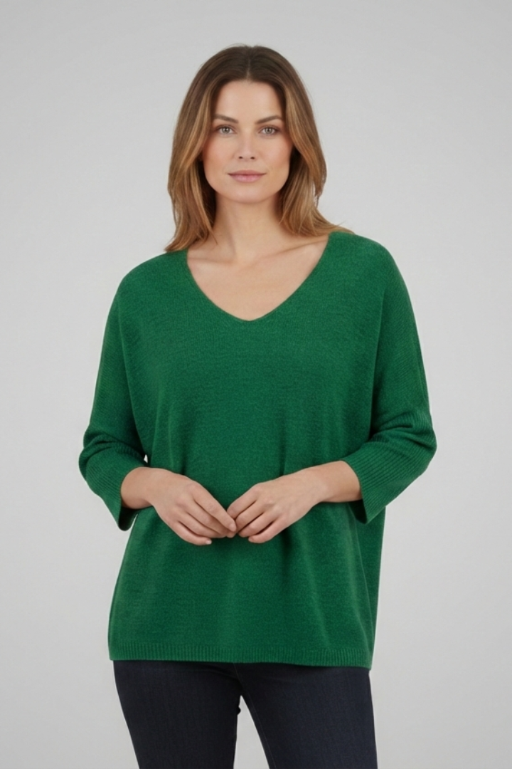 Women’s Top with V-Neck and Loose Fit