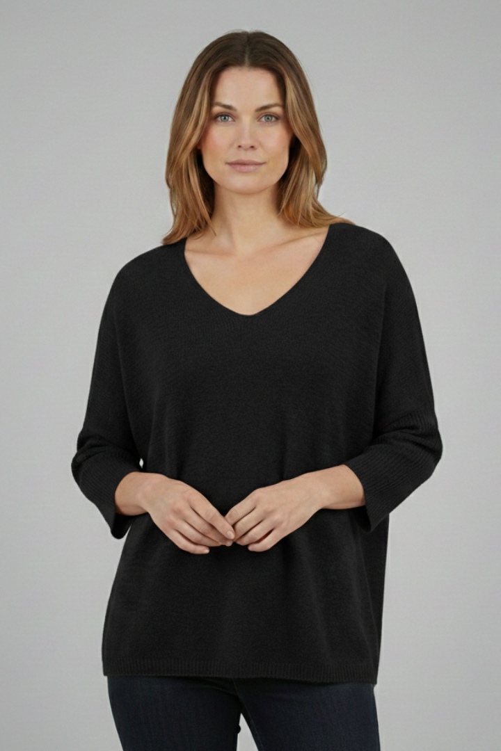 Women’s Top with V-Neck and Loose Fit