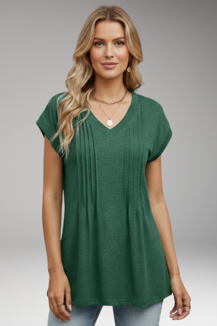 Women’s Top with V-Neck and Short Sleeves