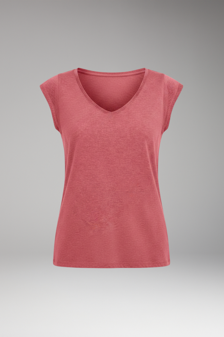 Women’s Top with V‑Neck and Cap Sleeves