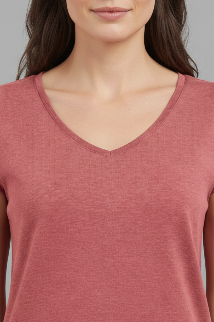 Women’s Top with V‑Neck and Cap Sleeves