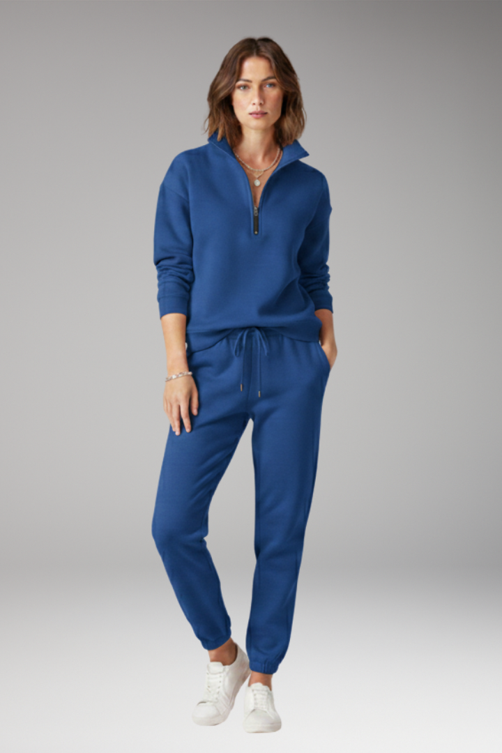 Women’s Tracksuit Set with Half-Zip Sweatshirt and Joggers