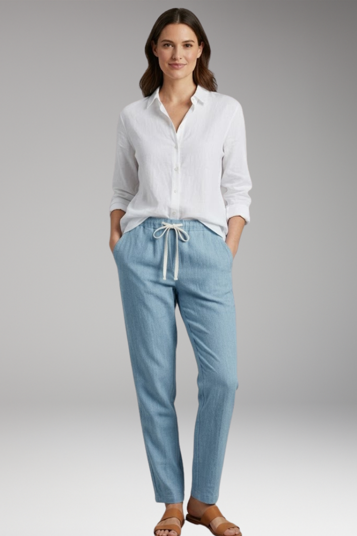 Women's Trousers with Drawstring Waist and Pockets