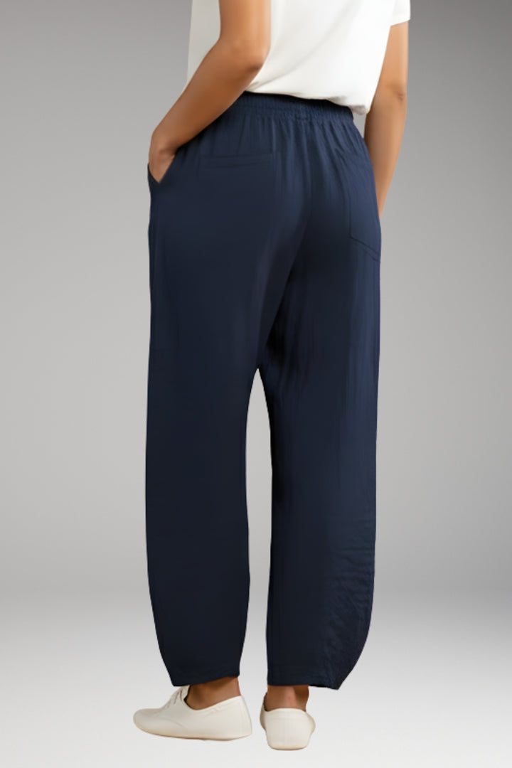 Women’s Trousers with Drawstring Waistband and Wide Leg Design