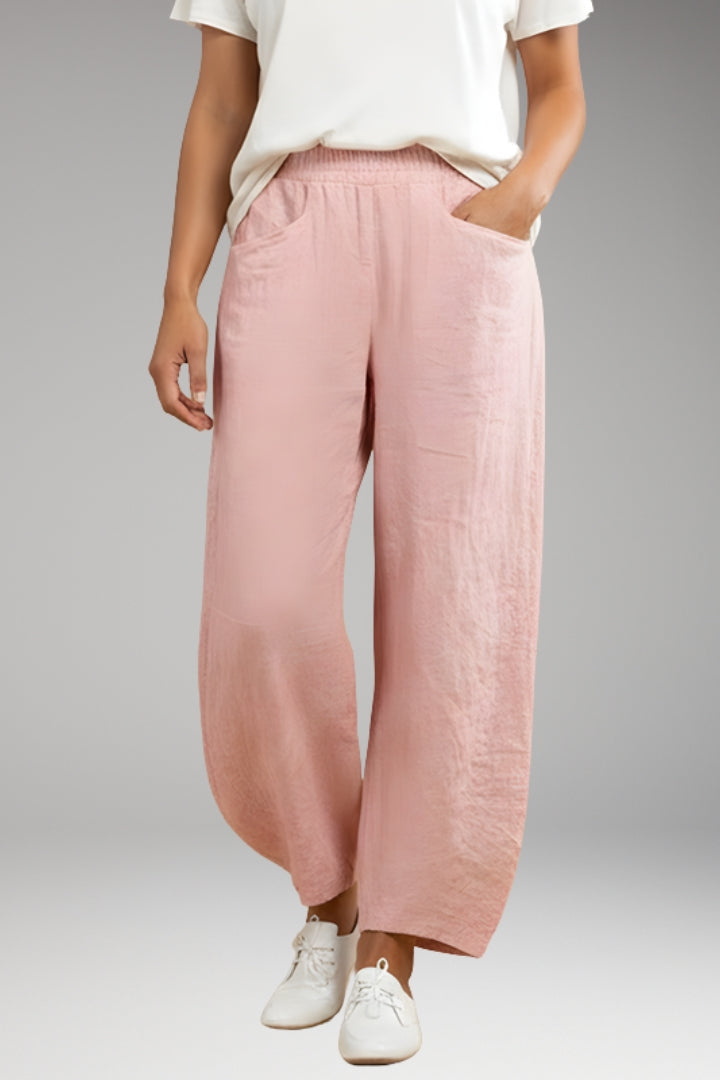 Women’s Trousers with Drawstring Waistband and Wide Leg Design