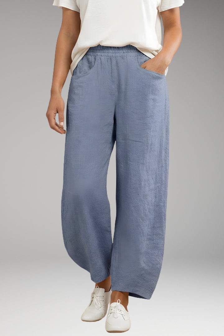 Women’s Trousers with Drawstring Waistband and Wide Leg Design