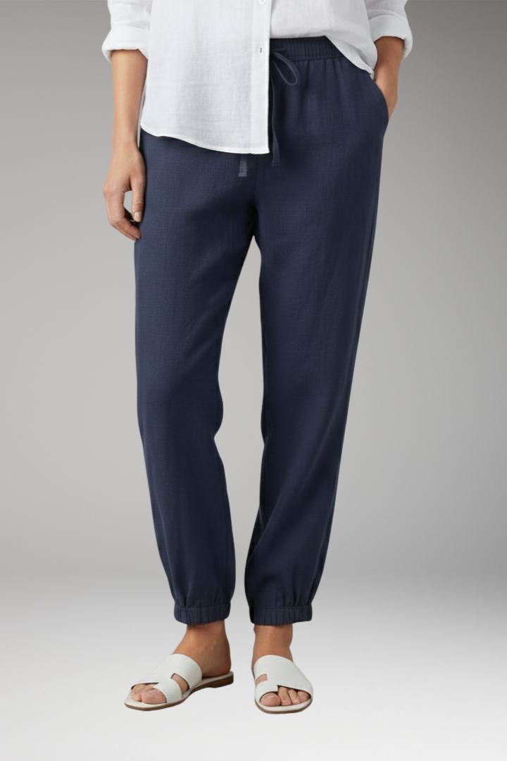 Women's Trousers with Elastic Waist and Ankle Cuffs