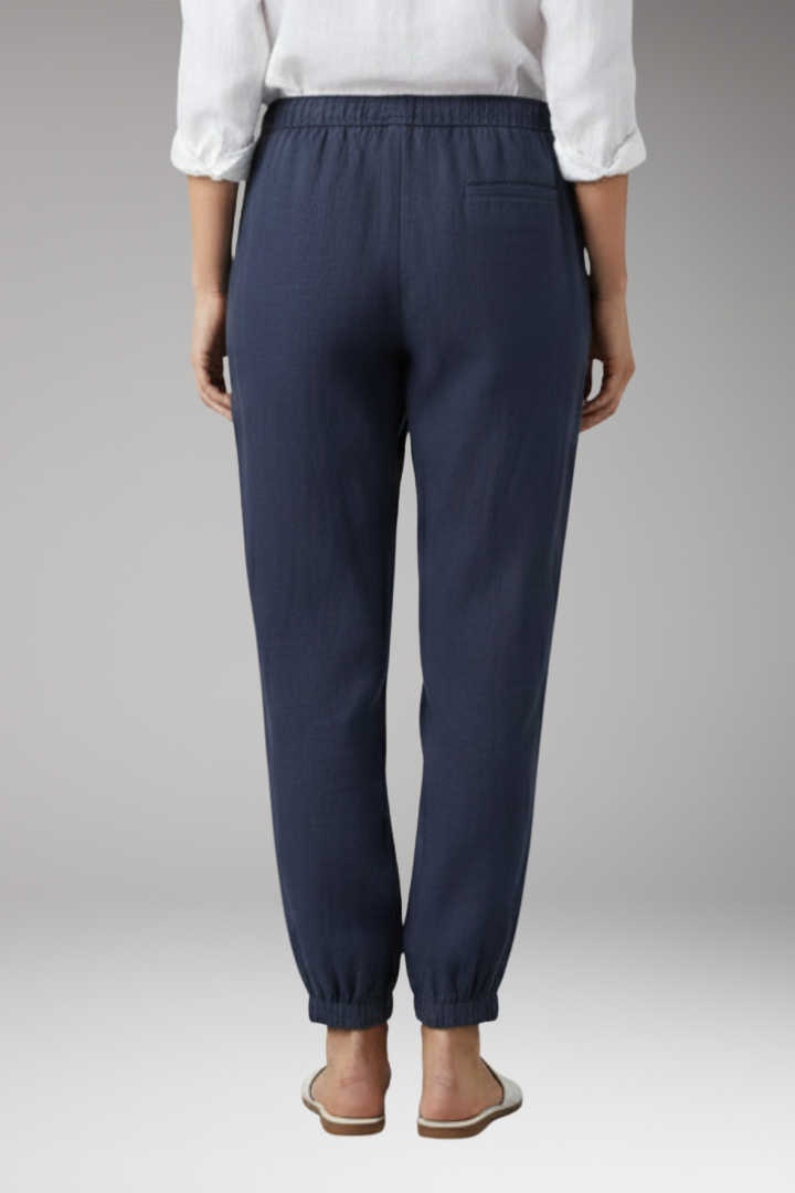 Women's Trousers with Elastic Waist and Ankle Cuffs