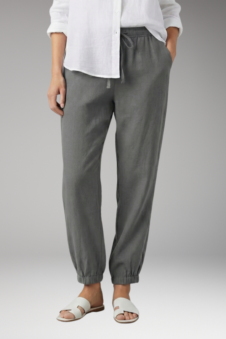 Women's Trousers with Elastic Waist and Ankle Cuffs
