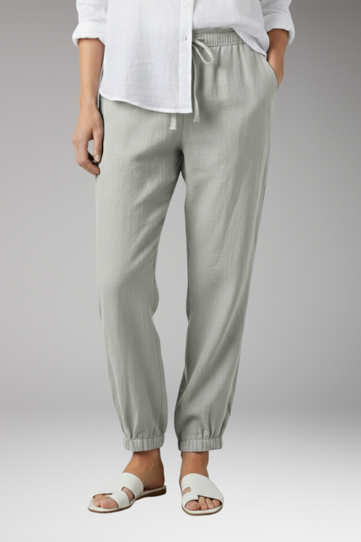 Women's Trousers with Elastic Waist and Ankle Cuffs
