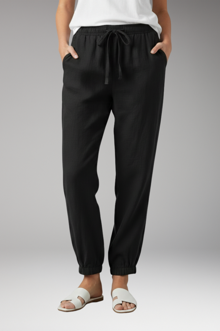 Women's Trousers with Elastic Waist and Ankle Cuffs