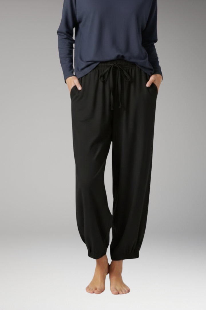Women's Trousers with Elastic Waist and Drawstring